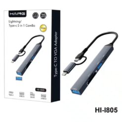 HAING 5-in-1 Lightning to Type-C VGA Adapter for iPhone iPad HI-I805