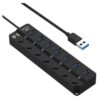 HAING USB 30 7-Port Hub with Individual Switches LED Lights HI-U307