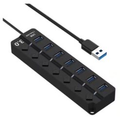 HAING USB 30 7-Port Hub with Individual Switches LED Lights HI-U307