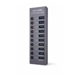 HAING Aluminum 10-Port USB 30 Hub with 72W Power HUB-985A