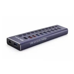 Alternative view of HAING Aluminum 10-Port USB 30 Type-C Hub with 72W Power HUB-985C