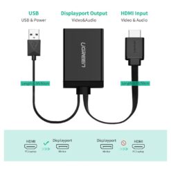 Alternative view of UGREEN MM107 HDMI to DisplayPort Adapter 4K2K 30HZ1080P 120HZ UHD Output
