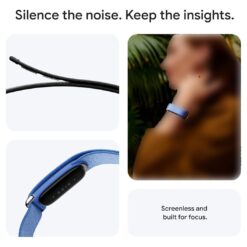 Alternative view of Google Fitbit Air Screenless Activity Tracker Heart Rate Sleep Tracking 7-Day Battery - Black & Blue