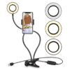 Professional Live Streaming Ring Light 23 Arm USB-Powered Phone Holder