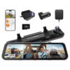 WOLFBOX G900 Tripro 3-Channel Mirror Dash Cam 4K Front 25K Rear 1080P Interior 58GHz WiFi