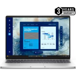 Dell Pro 16 160 FHD IPS Laptop Intel Core Ultra 7 265U vPro 12-Core 16GB DDR5 5600MHz RAM 512GB NVMe SSD Thunderbolt 4 Wi-Fi 6E Arabic Backlit Keyboard Platinum Silver 3 Years Warranty