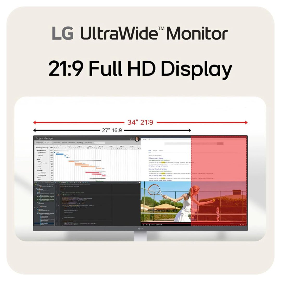 LG 34 UltraWide Full HD IPS Monitor 219 100Hz HDR 400 USB Type-C LG 34 UltraWide Full HD IPS Monitor 219 100Hz HDR 400 USB Type-C - Image 3
