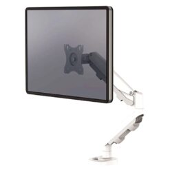 Fellowes Platinum Series Single Adjustable Monitor Arm White 8kg Capacity Cable Management