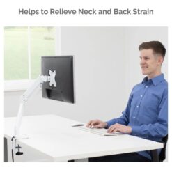 Alternative view of Fellowes Platinum Series Single Adjustable Monitor Arm White 8kg Capacity Cable Management
