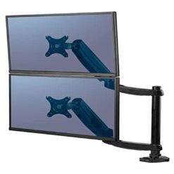 Fellowes Platinum Series Dual Stacking Adjustable Monitor Arm Fits 2 Monitors Up to 32 176 lbs Each 20 Reach