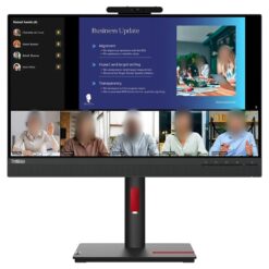 Lenovo ThinkVision T24v-30 24 IPS Full HD Conferencing Monitor 75Hz 2MP Webcam Built-In Speakers Mic USB Hub
