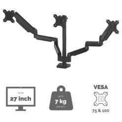 Alternative view of Fellowes Platinum Series Adjustable Triple Monitor Arm 3 Monitors up to 27 154 lbs Each USB Ports