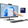 HP All-in-One Desktop AI 27-cr2040ne AIO PC D2LG9EA Intel Core Ultra 7 255U Up to 52GHz 12 Cores 8GB DDR5 Upgradable 512GB SSD 27 FHD IPS Touch Wi-Fi 6 BT 54 with Keyboard Mouse - Jet Black
