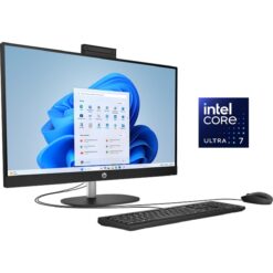 HP All-in-One Desktop AI 27-cr2048ne AIO PC D2LL2EA Intel Core Ultra 7 255U Up to 52GHz 12 Cores 8GB DDR5 Upgradable 512GB SSD 27 FHD IPS Wi-Fi 6 BT 54 with Keyboard Mouse - Jet Black