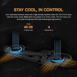 Alternative view of ASUS TUF Gaming A16 Gaming Laptop AMD Ryzen 7 170 NVIDIA GeForce RTX 4050 6GB 16GB DDR5 512GB PCIe 40 SSD 16 FHD 144Hz WiFi 6 56Wh Battery - Mecha Gray