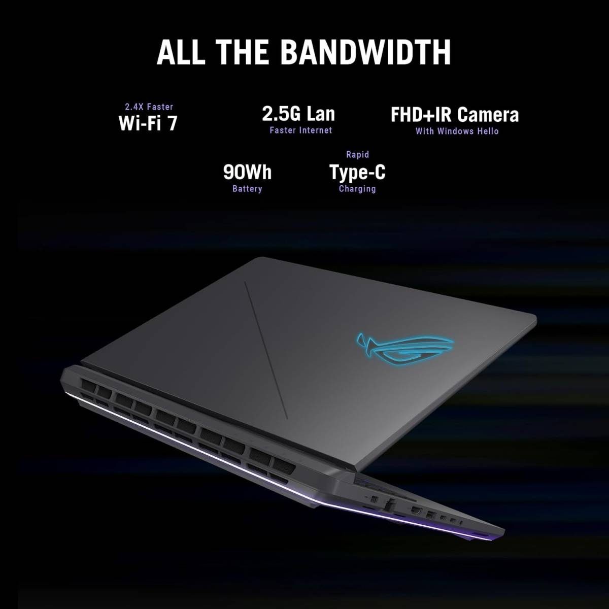 ASUS Gaming Laptop ROG Strix G16 Intel Core i7 14650HX Processor 52GHz NVIDIA GeForce RTX 5050 Laptop GPU 16GB DDR5 1TB SSD 16 FHD 165Hz – Eclipse Gray ASUS Gaming Laptop ROG Strix G16 Intel Core i7 14650HX Processor 52GHz NVIDIA GeForce RTX 5050 Laptop GPU 16GB DDR5 1TB SSD 16 FHD 165Hz - Eclipse Gray - Image 4