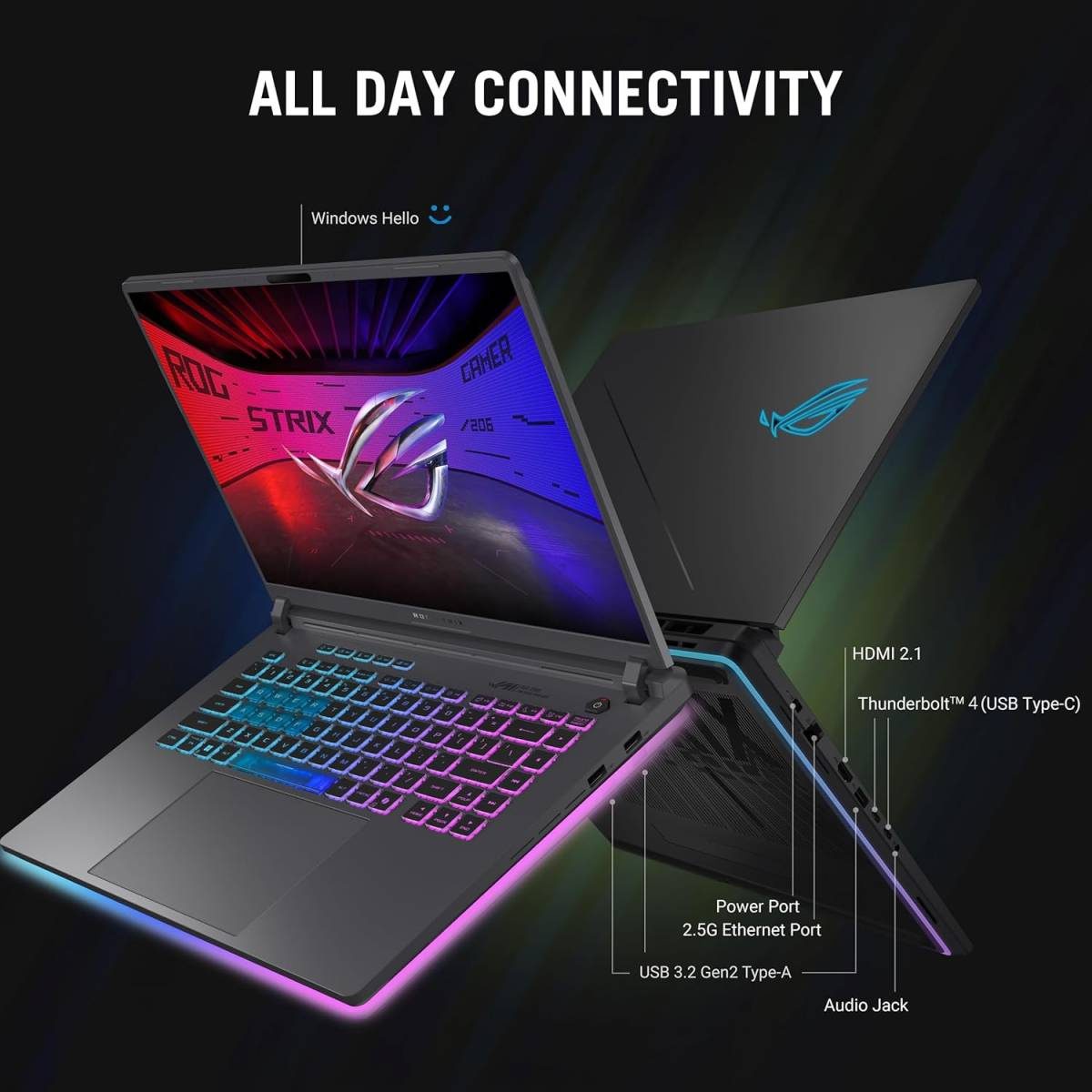 ASUS Gaming Laptop ROG Strix G16 Intel Core i7 14650HX Processor 52GHz NVIDIA GeForce RTX 5050 Laptop GPU 16GB DDR5 1TB SSD 16 FHD 165Hz – Eclipse Gray ASUS Gaming Laptop ROG Strix G16 Intel Core i7 14650HX Processor 52GHz NVIDIA GeForce RTX 5050 Laptop GPU 16GB DDR5 1TB SSD 16 FHD 165Hz - Eclipse Gray - Image 6
