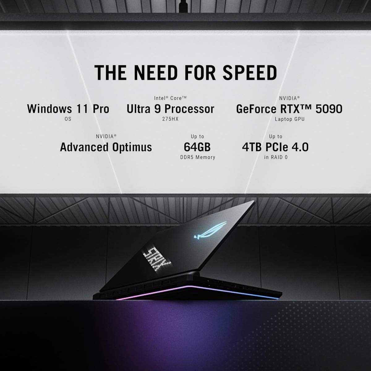 ASUS ROG Strix SCAR 16 Gaming Laptop Intel Core Ultra 9 275HX Processor Up to 54 GHz NVIDIA GeForce RTX 5090 Laptop GPU 24GB GDDR7 32GB DDR5 16 25K 240Hz IPS-Level ROG Nebula Display – Off Black ASUS ROG Strix SCAR 16 Gaming Laptop Intel Core Ultra 9 275HX Processor Up to 54 GHz NVIDIA GeForce RTX 5090 Laptop GPU 24GB GDDR7 32GB DDR5 16 25K 240Hz IPS-Level ROG Nebula Display - Off Black - Image 3