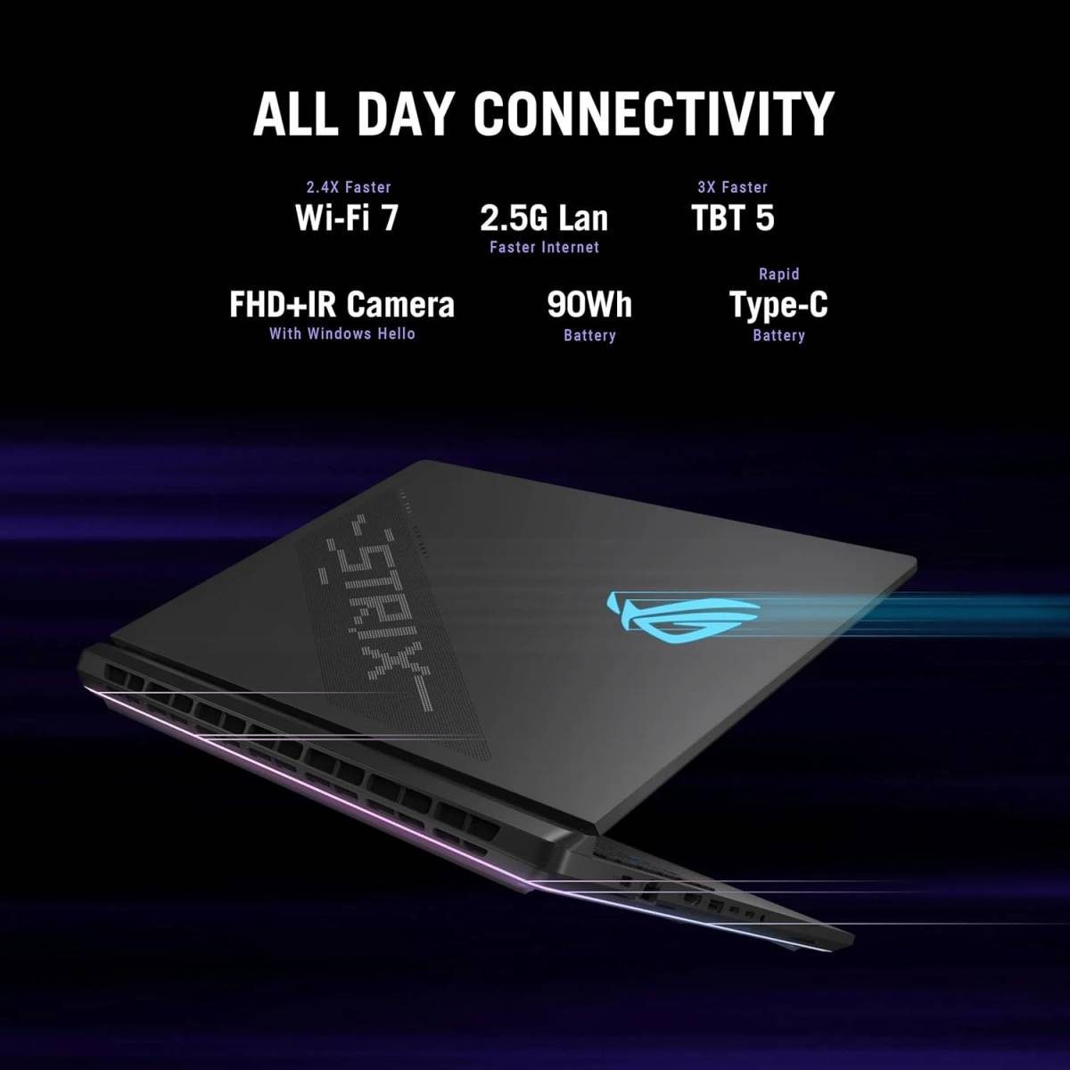 ASUS ROG Strix SCAR 16 Gaming Laptop Intel Core Ultra 9 275HX Processor Up to 54 GHz NVIDIA GeForce RTX 5090 Laptop GPU 24GB GDDR7 32GB DDR5 16 25K 240Hz IPS-Level ROG Nebula Display – Off Black ASUS ROG Strix SCAR 16 Gaming Laptop Intel Core Ultra 9 275HX Processor Up to 54 GHz NVIDIA GeForce RTX 5090 Laptop GPU 24GB GDDR7 32GB DDR5 16 25K 240Hz IPS-Level ROG Nebula Display - Off Black - Image 4
