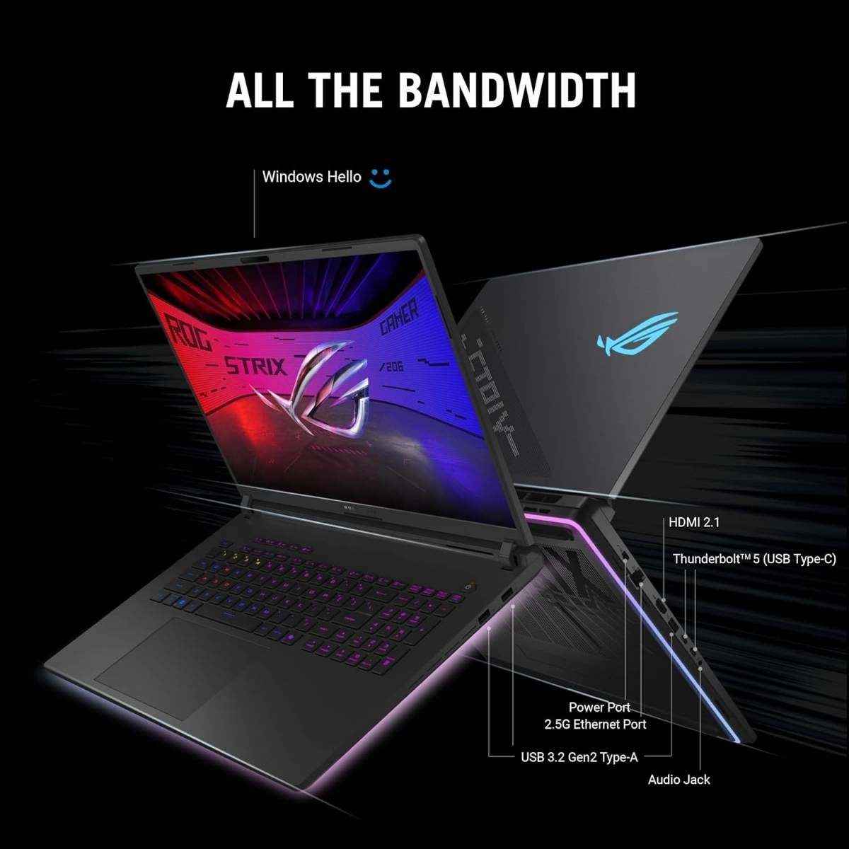 ASUS ROG Strix SCAR 16 Gaming Laptop Intel Core Ultra 9 275HX Processor Up to 54 GHz NVIDIA GeForce RTX 5090 Laptop GPU 24GB GDDR7 32GB DDR5 16 25K 240Hz IPS-Level ROG Nebula Display – Off Black ASUS ROG Strix SCAR 16 Gaming Laptop Intel Core Ultra 9 275HX Processor Up to 54 GHz NVIDIA GeForce RTX 5090 Laptop GPU 24GB GDDR7 32GB DDR5 16 25K 240Hz IPS-Level ROG Nebula Display - Off Black - Image 7