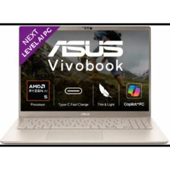 ASUS Vivobook 14 AMD Ryzen AI 5 330 Radeon Graphics 16GB DDR5 512GB PCIe 40 SSD 14 FHD IPS AntiGlare WiFi 6 Copilot Key MILSTD 810H Windows 11 Home - Platinum Gold