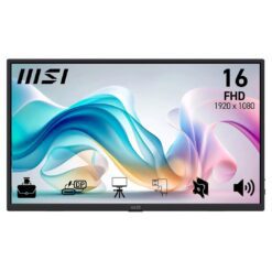 MSI Pro MP165 E6 156 FHD IPS Portable Monitor USB Type-C Mini-HDMI 60Hz Built-in Speakers