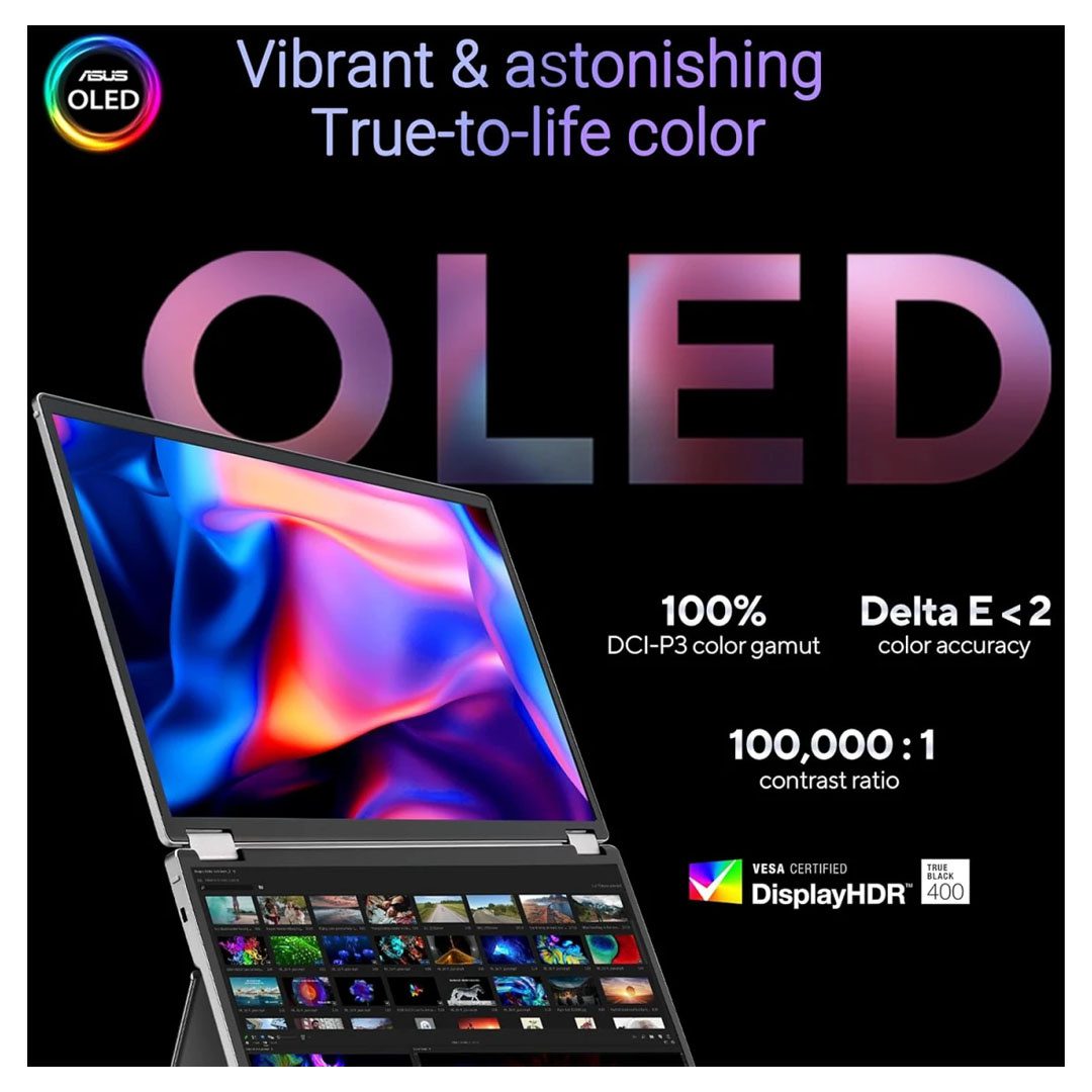 ASUS MQ149CD ZenScreen Duo OLED 360 Foldable Portable Monitor Dual 14-inch OLED 19201200 DisplayHDR 400 True Black 100 DCI-P3 ASUS MQ149CD ZenScreen Duo OLED 360 Foldable Portable Monitor Dual 14-inch OLED 19201200 DisplayHDR 400 True Black 100 DCI-P3 - Image 3