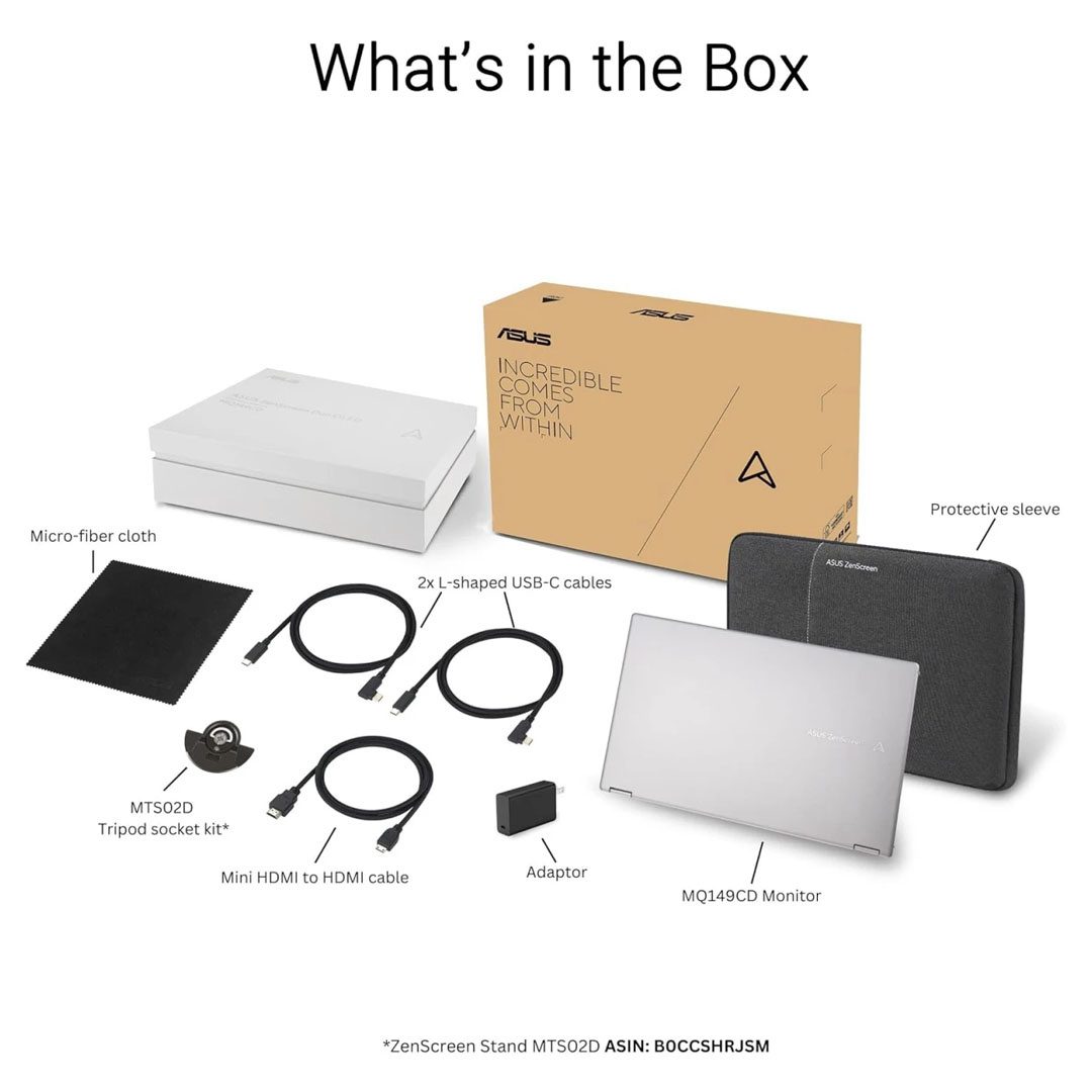 ASUS MQ149CD ZenScreen Duo OLED 360 Foldable Portable Monitor Dual 14-inch OLED 19201200 DisplayHDR 400 True Black 100 DCI-P3 ASUS MQ149CD ZenScreen Duo OLED 360 Foldable Portable Monitor Dual 14-inch OLED 19201200 DisplayHDR 400 True Black 100 DCI-P3 - Image 8