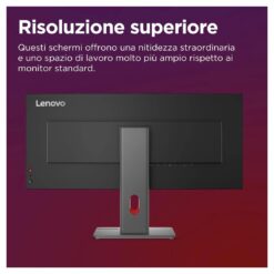 Alternative view of Lenovo ThinkVision P34WD-40 34 Ultrawide WQHD USB-C Docking Monitor 120Hz 140W Power Delivery 98 DCI-P3