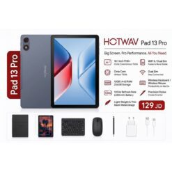 HOTWAV Pad 13 Pro - 101 HD Android 16 Tablet 120Hz Display OctaCore Processor 4GB8GB RAM 256GB ROM 6580mAh Battery Dual 4G SIM WiFi Bluetooth 52 Grey