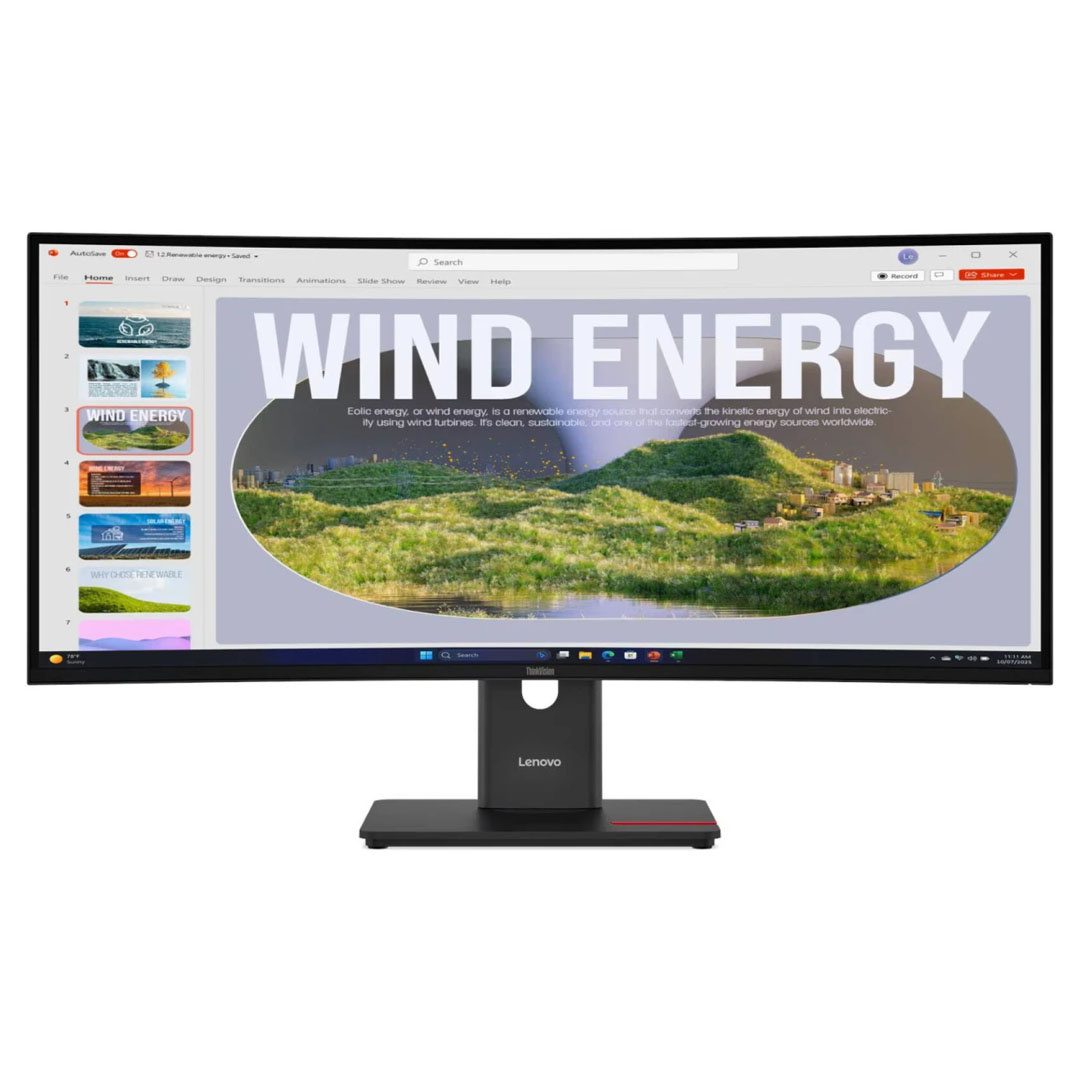 Lenovo ThinkVision T34WD-40 34 Curved Ultrawide Monitor WQHD 34401440 120Hz USB-C Docking 100W 1500R Lenovo ThinkVision T34WD-40 34 Curved Ultrawide Monitor WQHD 34401440 120Hz USB-C Docking 100W 1500R - Image 2