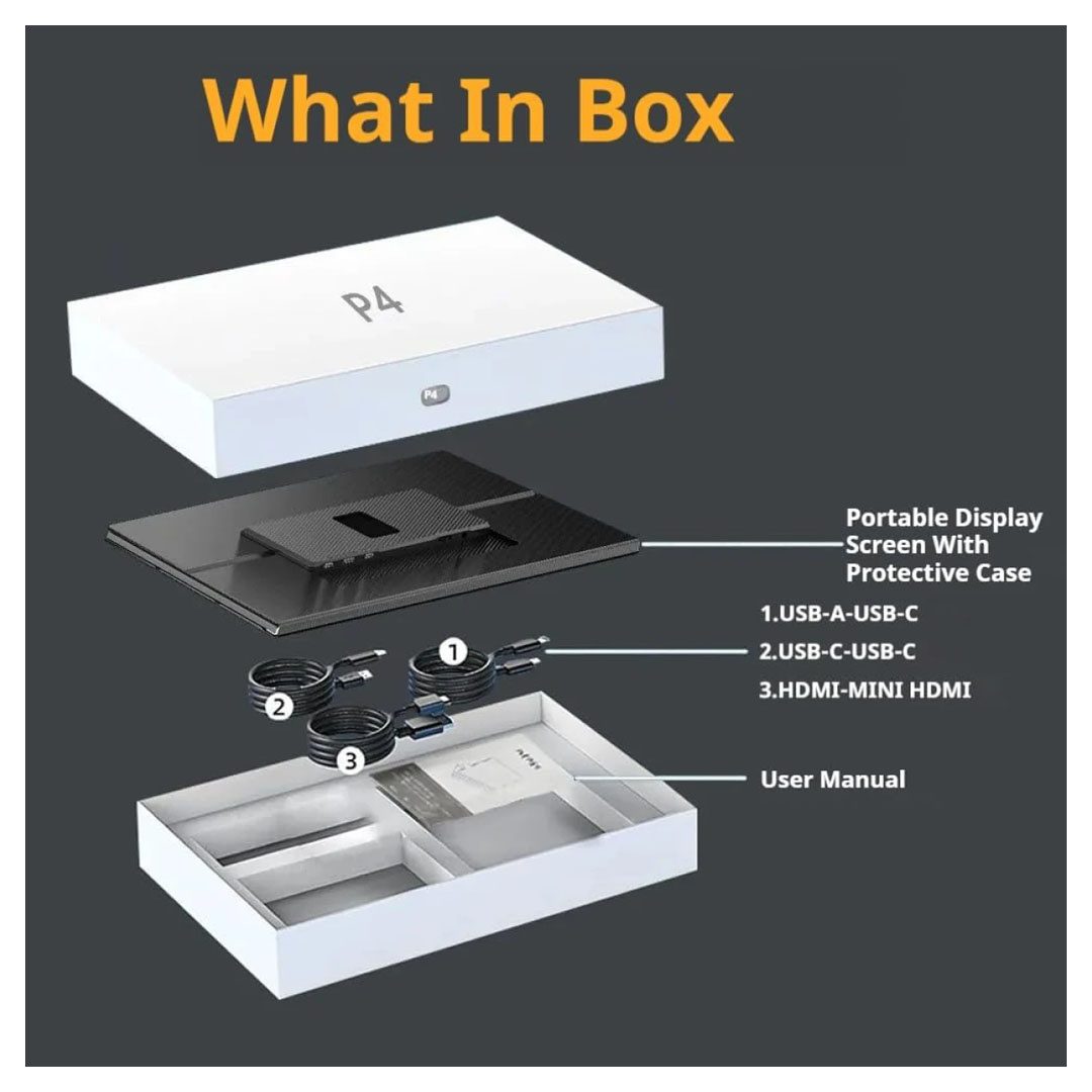 V2COM P4 156 IPS Full HD Portable Monitor Dual Screen USB-C Mini HDMI Anti-Glare V2COM P4 156 IPS Full HD Portable Monitor Dual Screen USB-C Mini HDMI Anti-Glare - Image 8