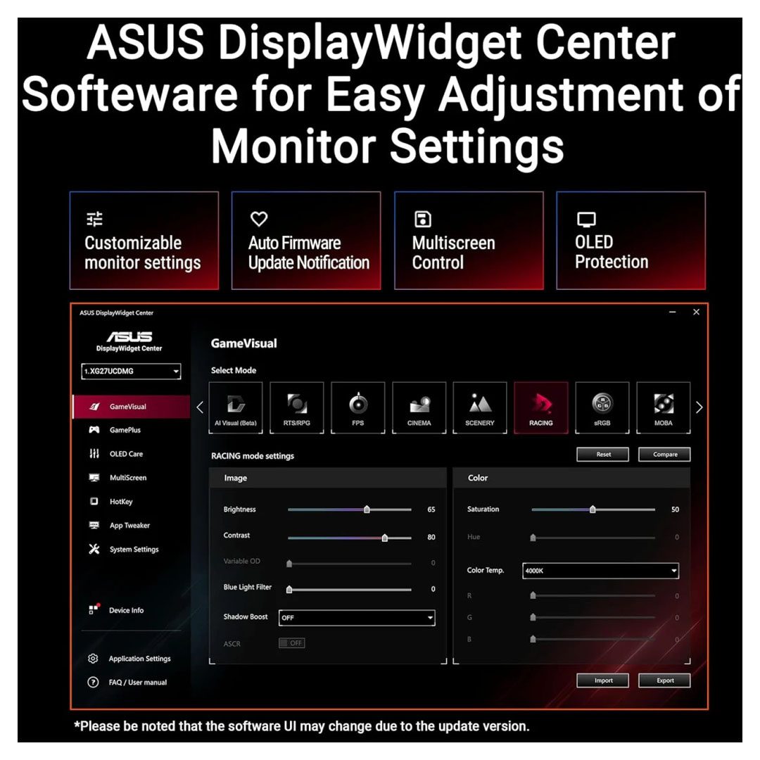 ASUS ROG Strix OLED 27 4K QD-OLED Gaming Monitor 240Hz 003ms G-SYNC Compatible HDR 400 ASUS ROG Strix OLED 27 4K QD-OLED Gaming Monitor 240Hz 003ms G-SYNC Compatible HDR 400 - Image 7